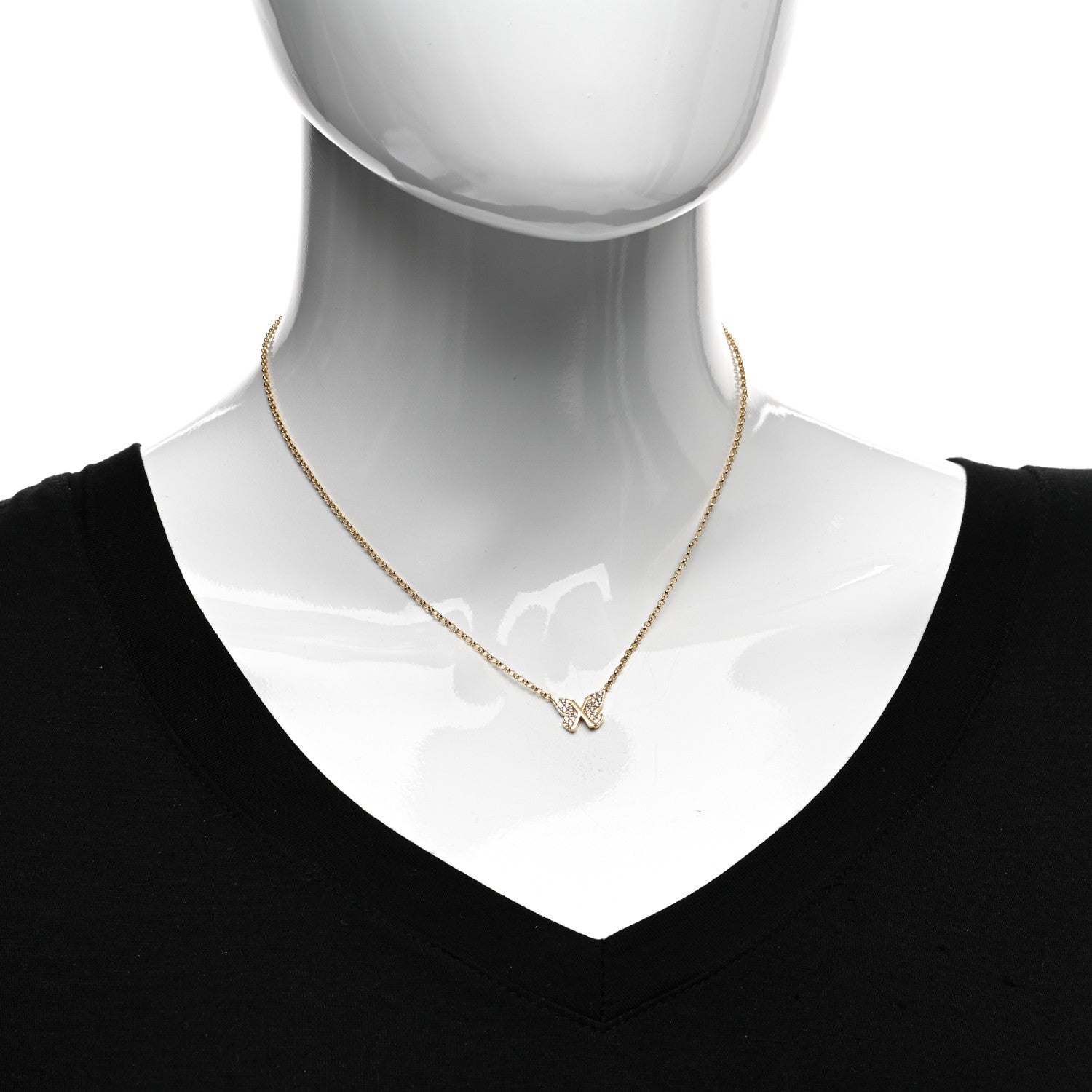 Foundrae 18K Yellow Gold Diamond Small Butterfly Stationary Necklace 2 of 4