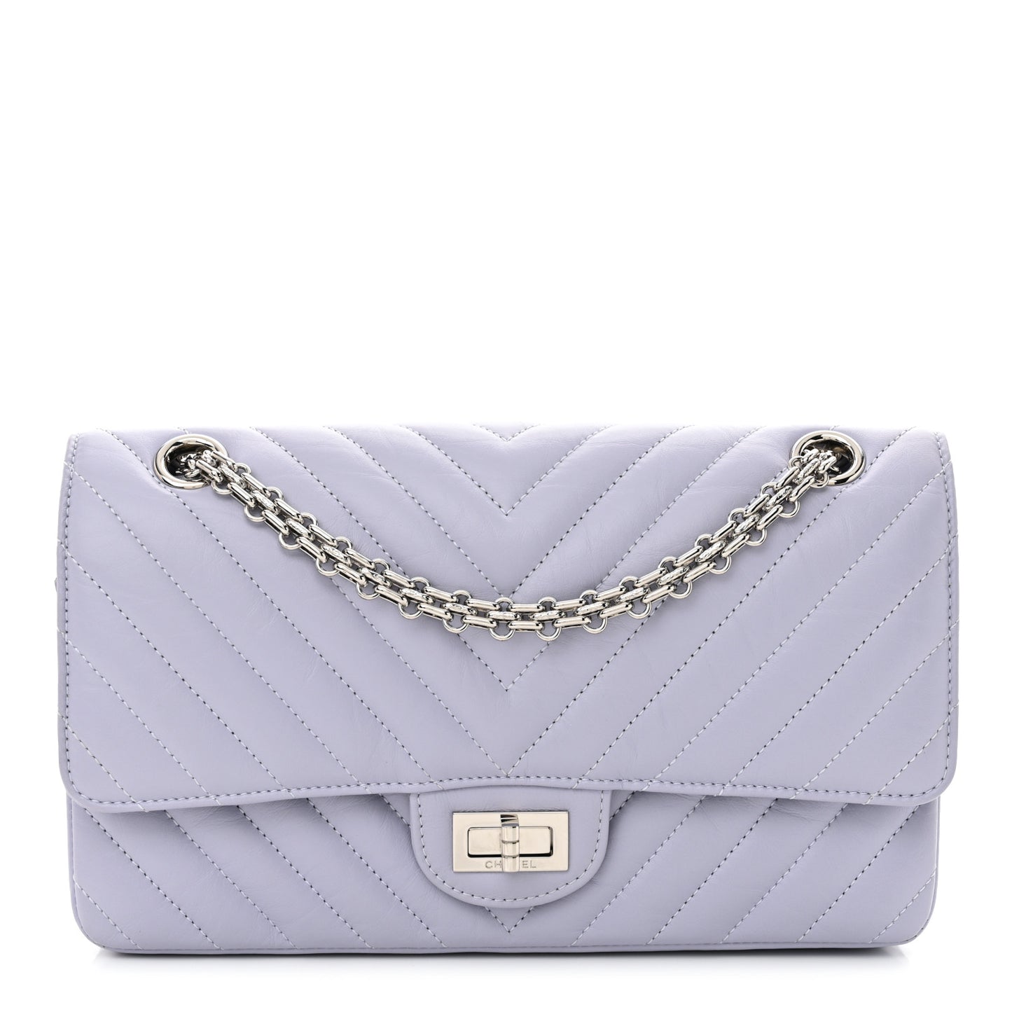 Aged Calfskin Chevron Quilted 2.55 Reissue 225 Flap Light Purple