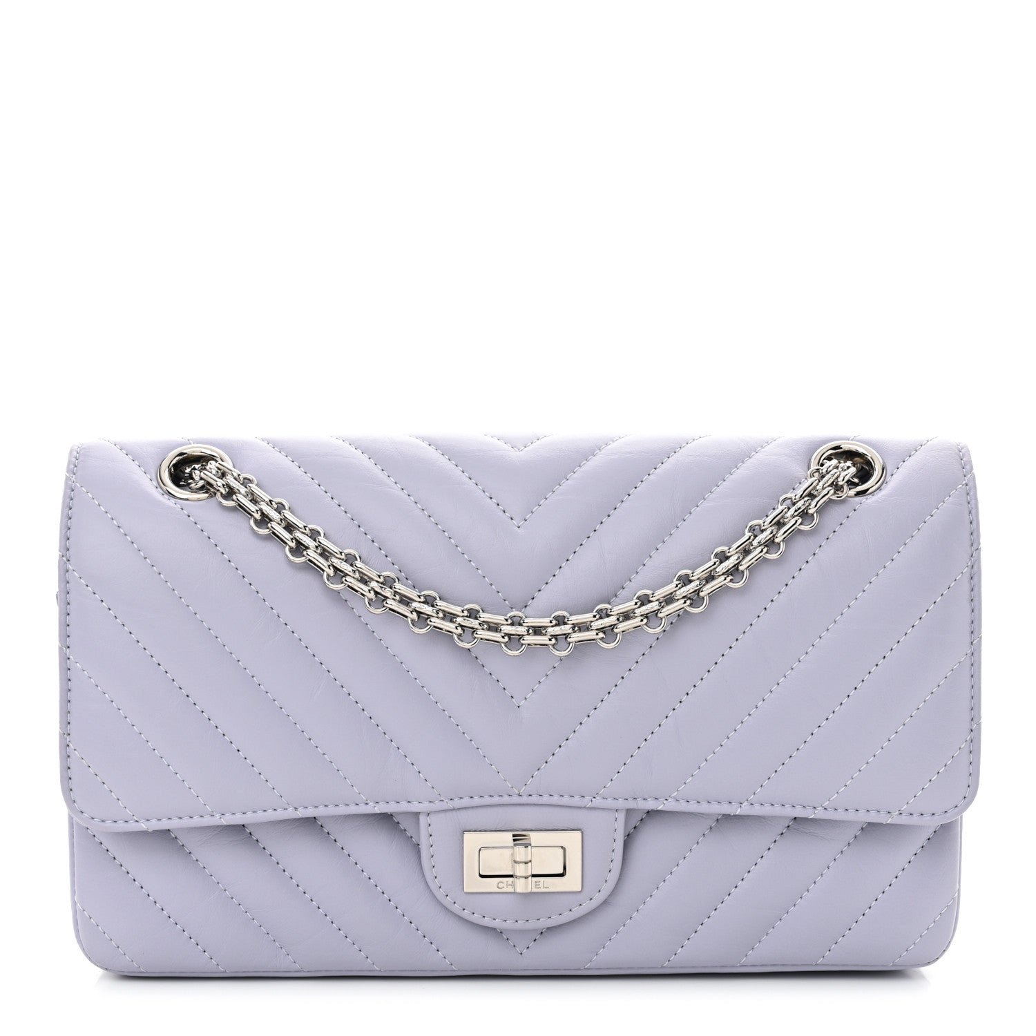 Chanel Aged Calfskin Chevron Quilted 2.55 Reissue 225 Flap Light Purple 1 of 12