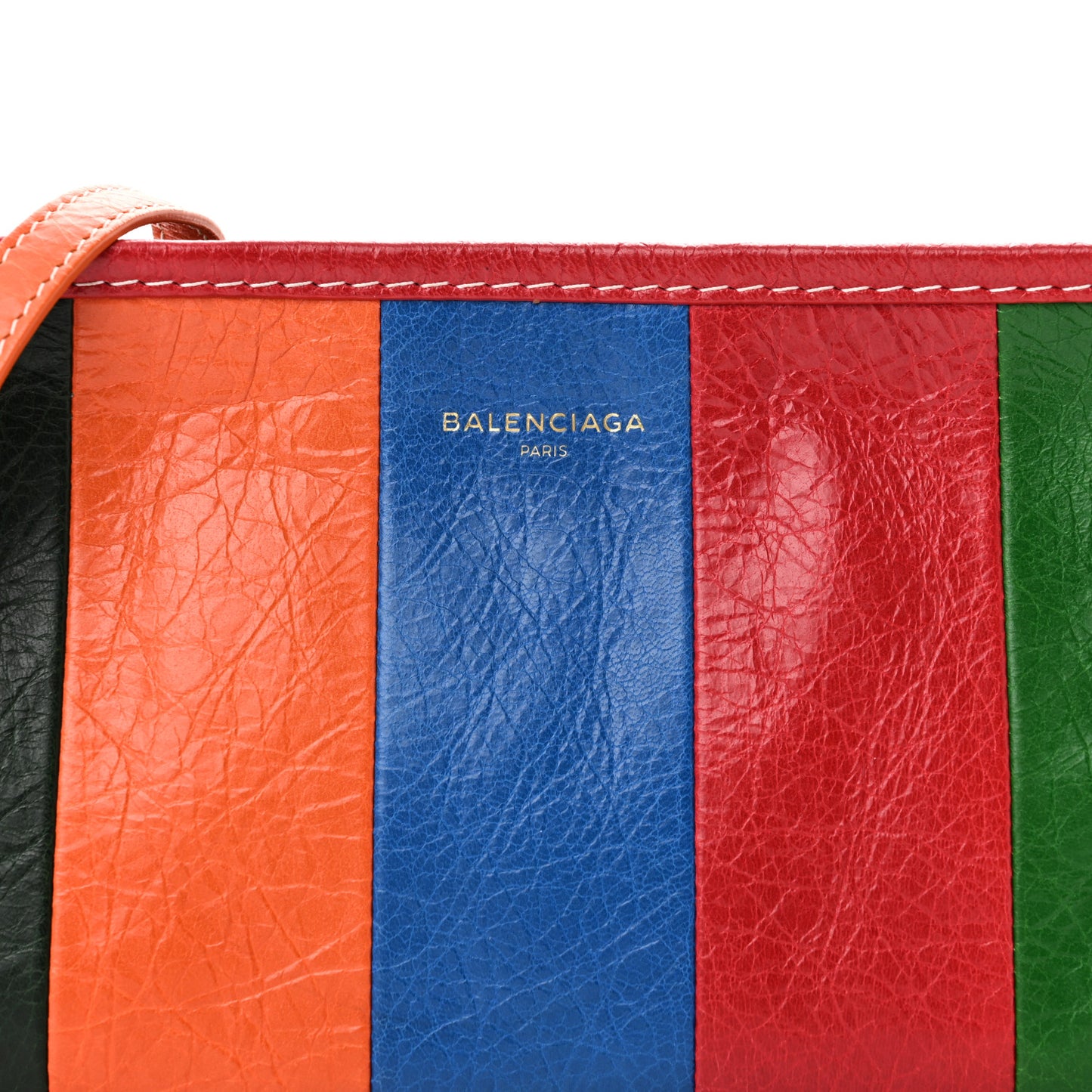 Veau Arena Multicolore Bazar Strap Clutch Vert Emeraude Black