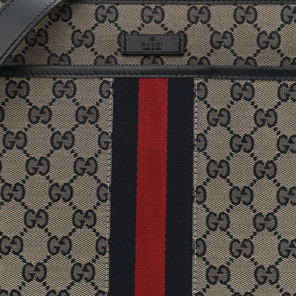 Gucci GG Supreme Monogram Web Flat Messenger Bag Navy 8 of 8