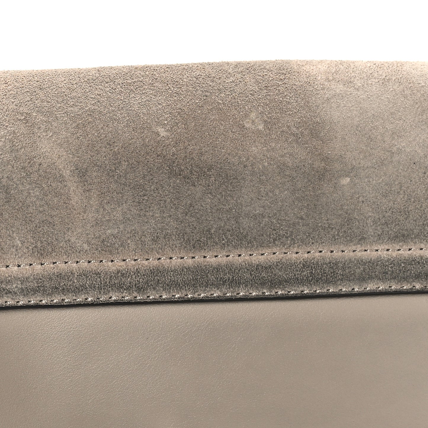 Suede Calfskin Small Faye Shoulder Bag Motty Grey