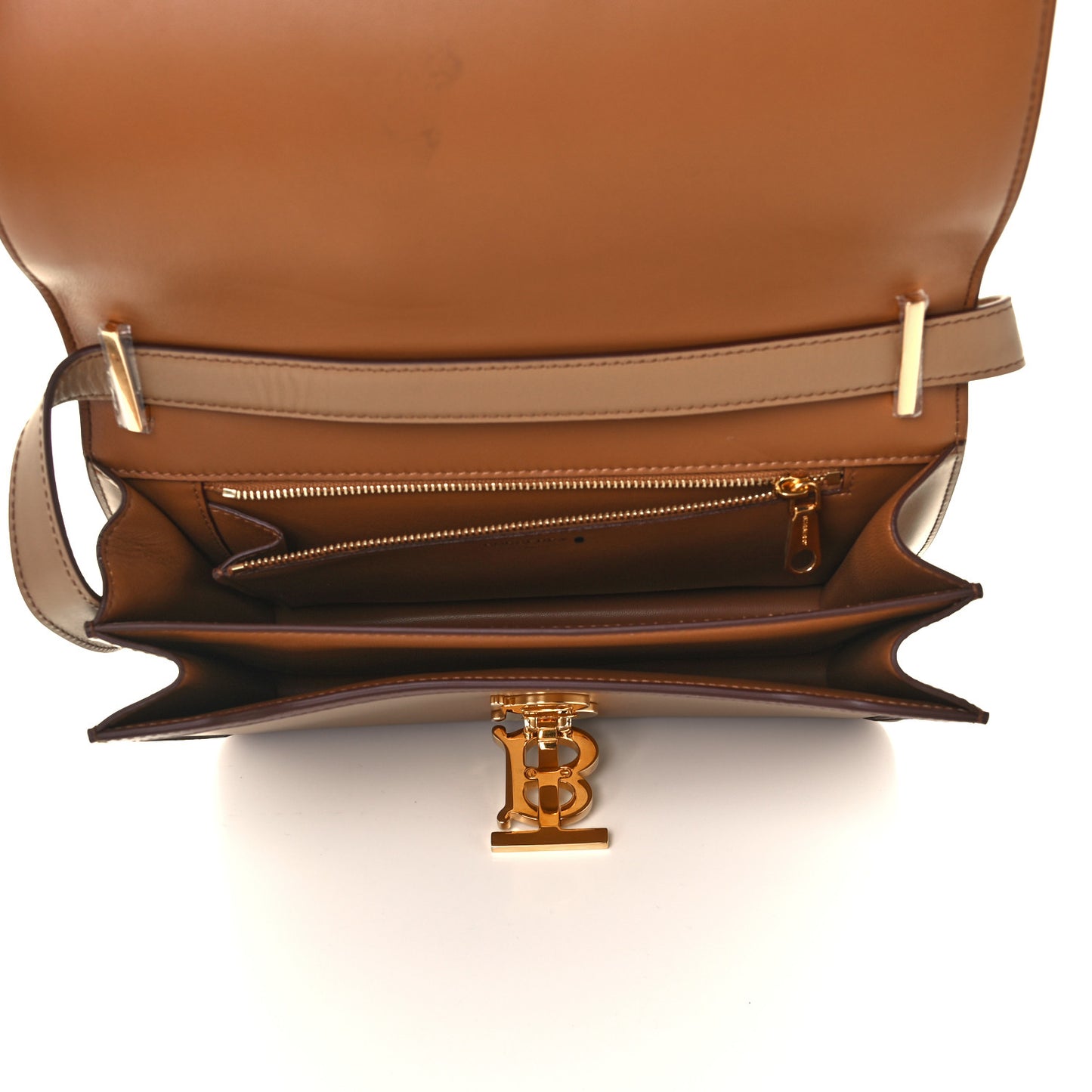 Smooth Calfskin Monogram Medium TB Bag Warm Camel