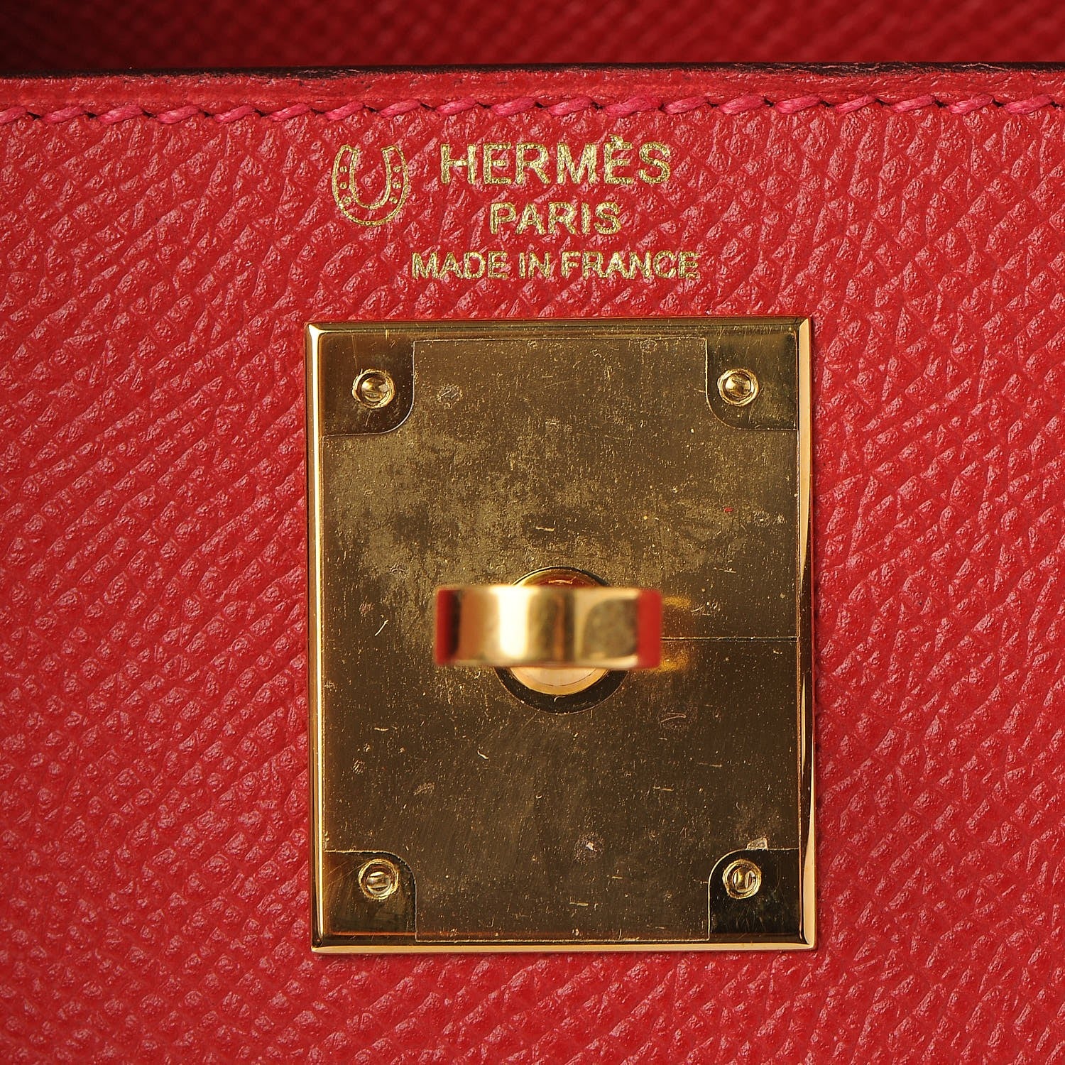 Hermes Epsom Horseshoe Kelly Sellier 28 Rouge Casaque Etain 23 of 36