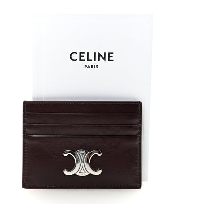 Celine Shiny Calfskin Triomphe Card Holder Deep Burgundy 8 of 8