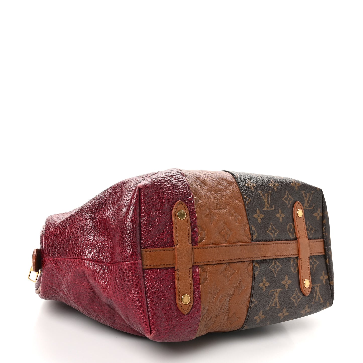 Monogram Stripes Medium Bag Bordeaux