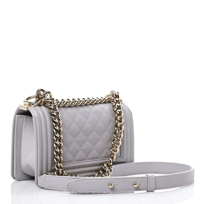 Chanel Caviar Quilted Small Boy Flap Light Grey 3 of 14