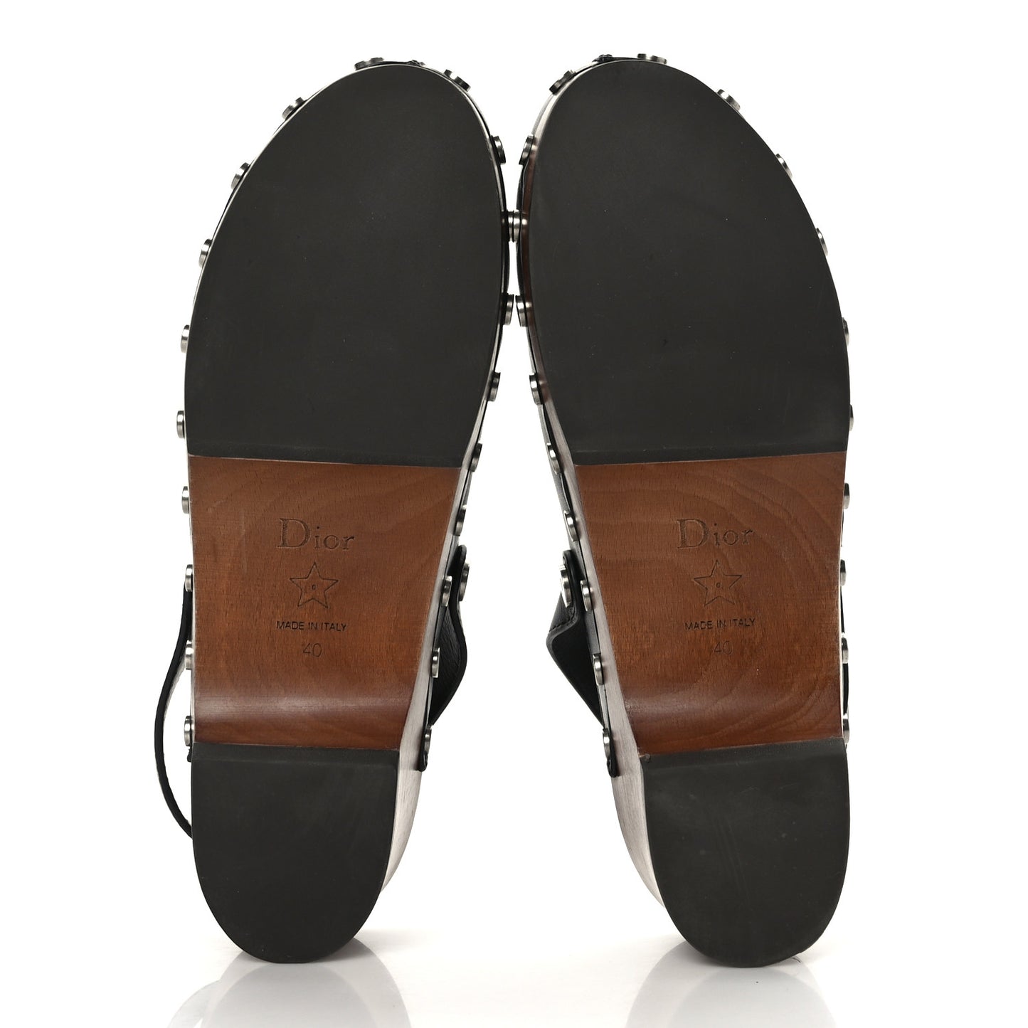 Calfskin Diorquake 20mm Slingback Clogs 40 Black