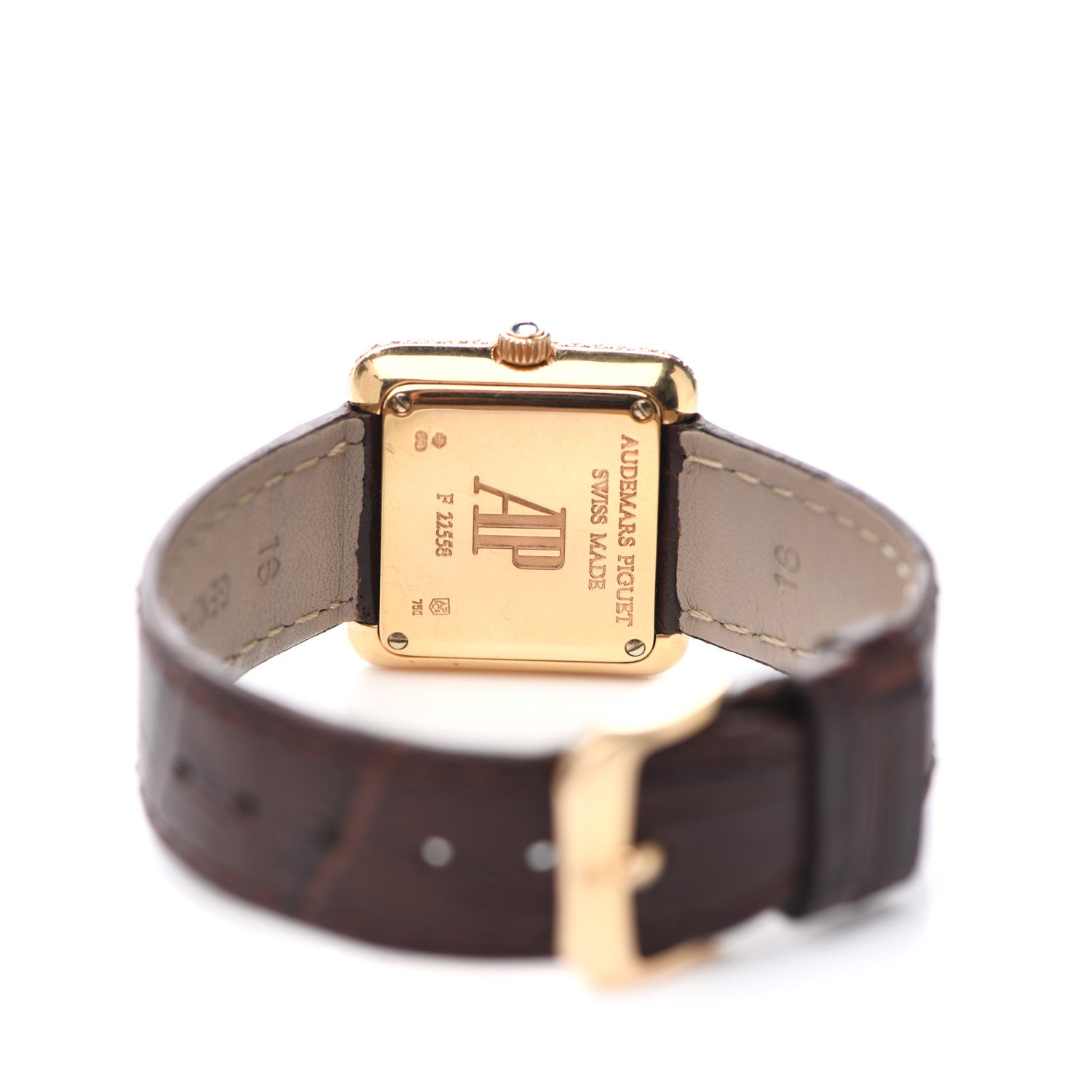 Audemars Piguet 18K Rose Gold Crocodile Diamond 24.8mm Watch Brown 77215OR.ZZ.A080SU.01 4 of 5
