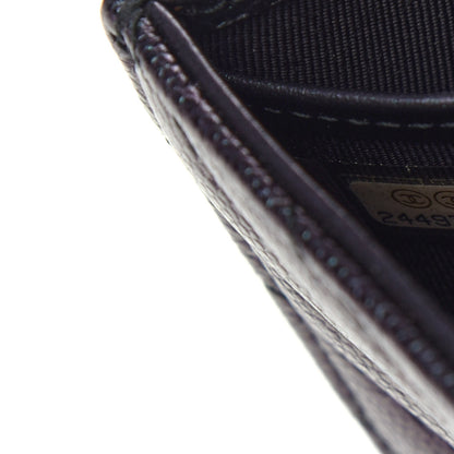 Chanel Iridescent Caviar Chevron Quilted Large Gusset Flap Wallet Black 8 of 8