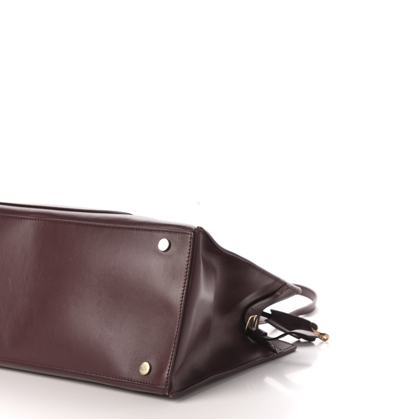 Calfskin Padlock Work S Bag Rouge Acajou