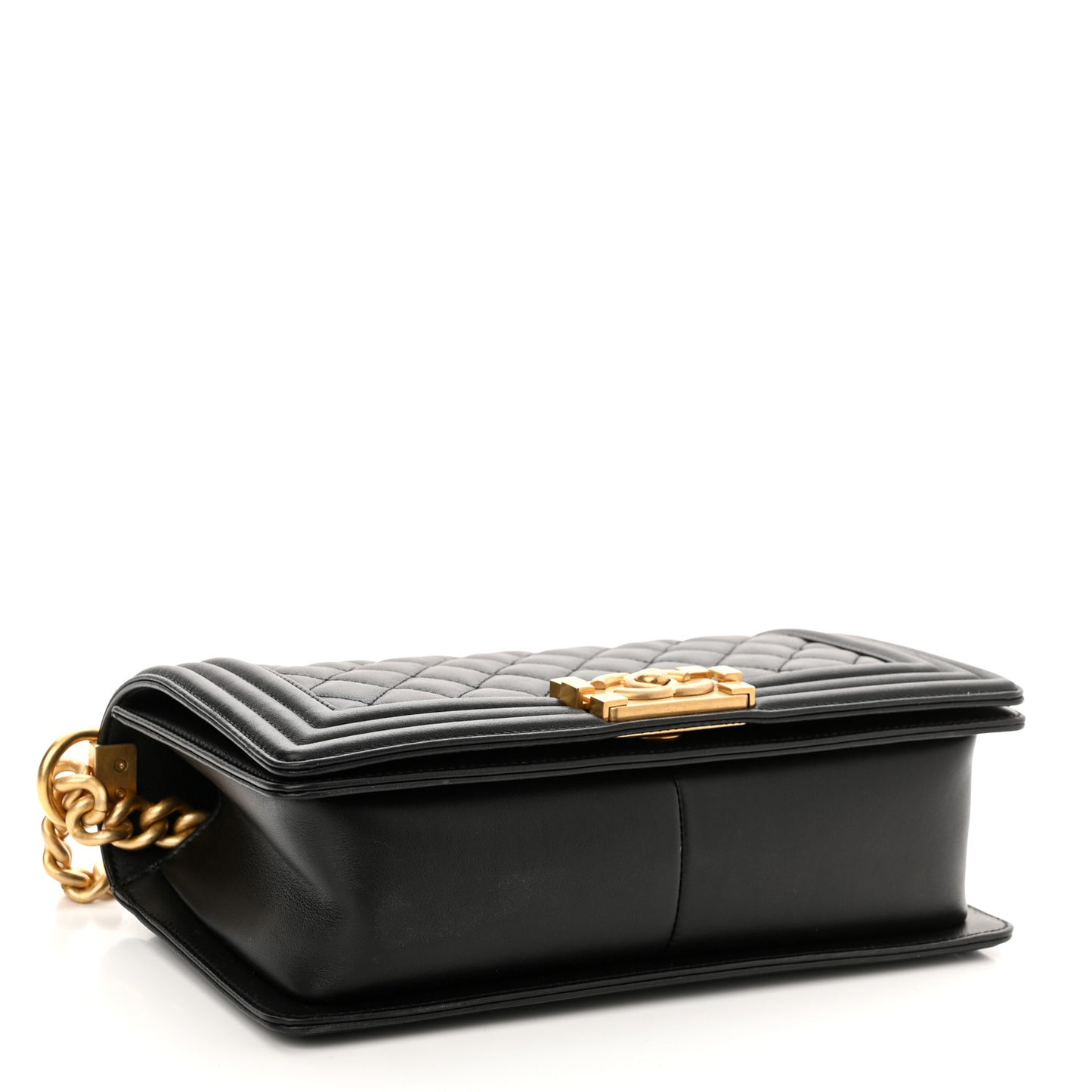 Lambskin Quilted Medium Boy Flap Black