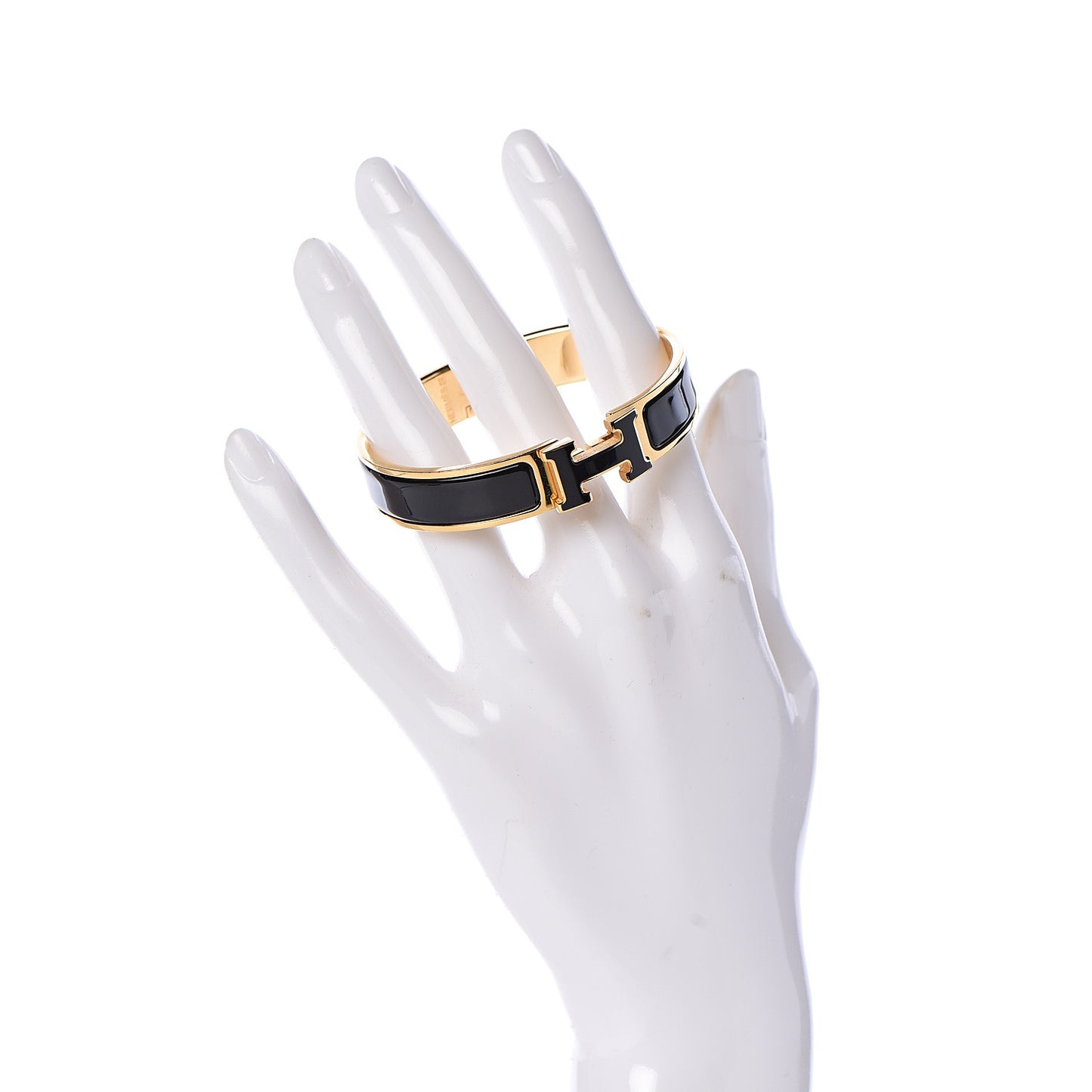 Enamel Narrow Clic Clac H Bracelet PM Black