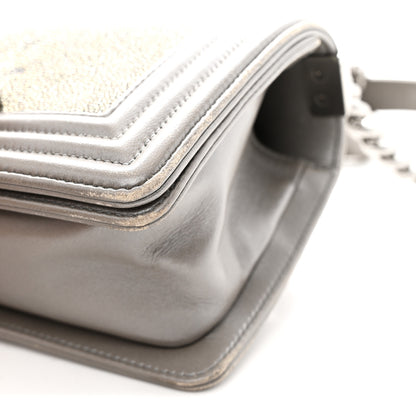 Chanel Galuchat Stingray Small Boy Flap Silver 11 of 16