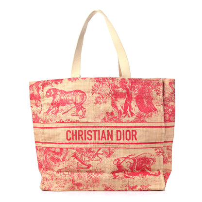 Christian Dior Straw Dioriviera Tote Red 1 of 12