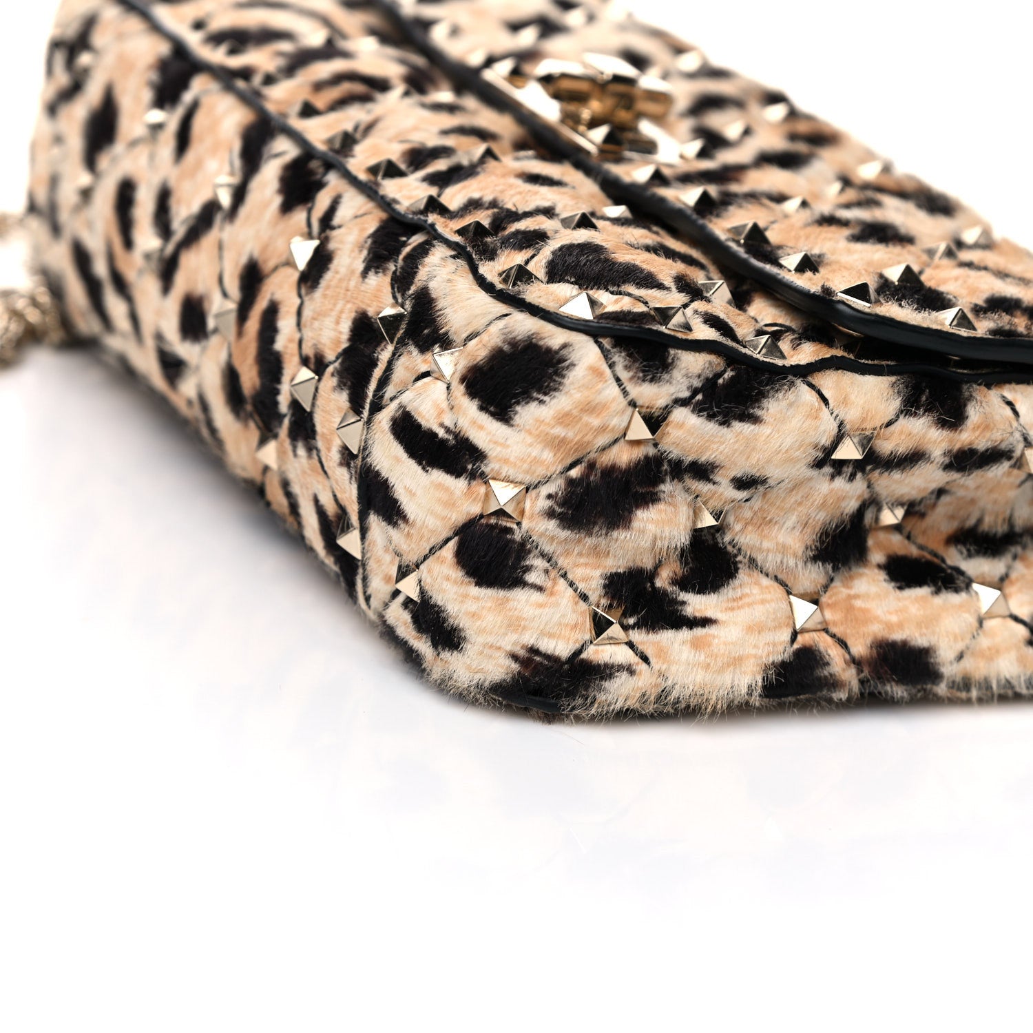 Valentino Garavani Calf Hair Leopard Print Small Rockstud Spike Shoulder Bag 11 of 17