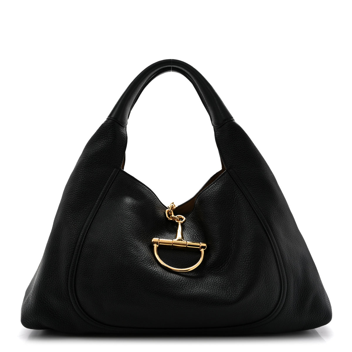 Gucci Grained Calfskin Softbit Maxi Shoulder Bag Black 1 of 12