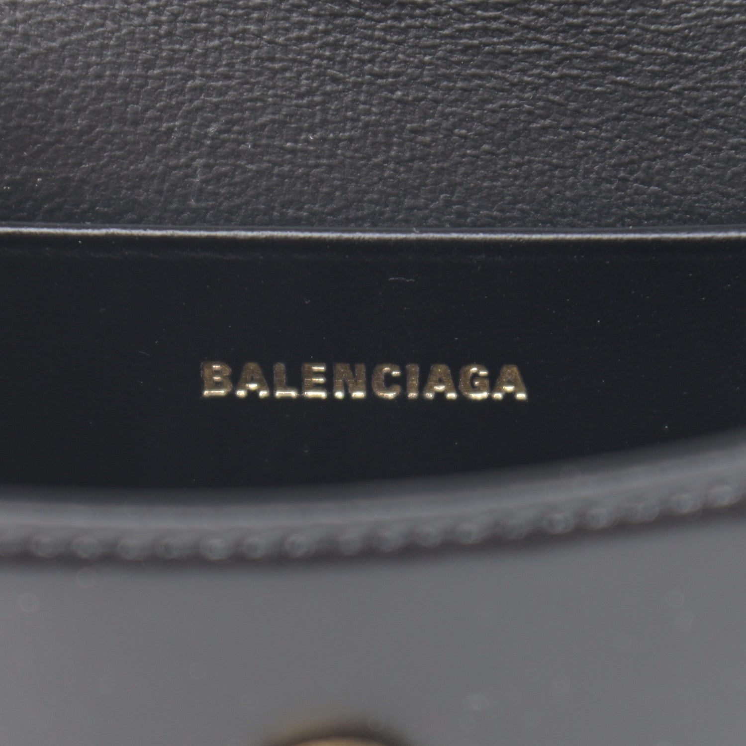 Balenciaga Shiny Box Calfskin Hourglass Top Handle Bag Mini Black 6 of 10