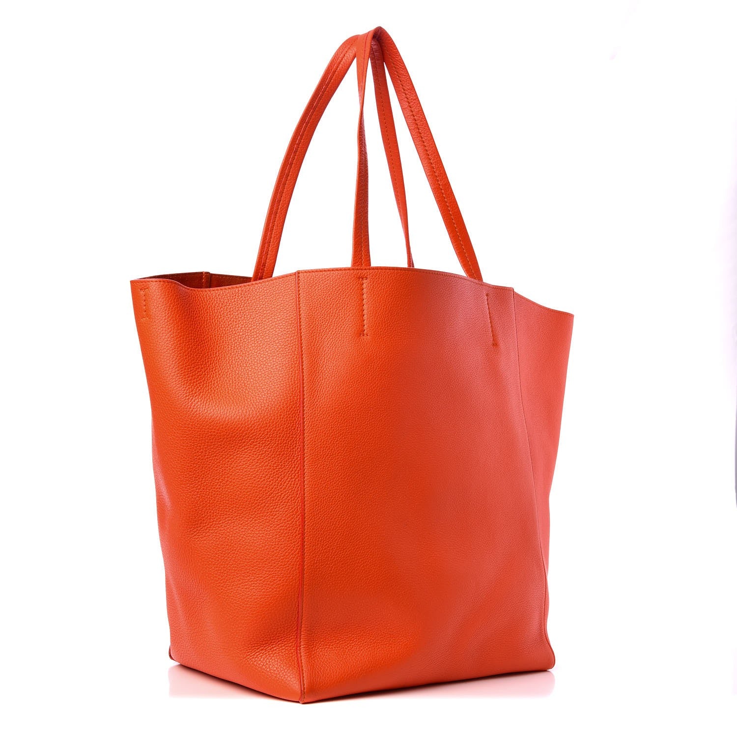 Celine Grained Calfskin Medium Horizontal Cabas Phantom Bright Orange 3 of 7
