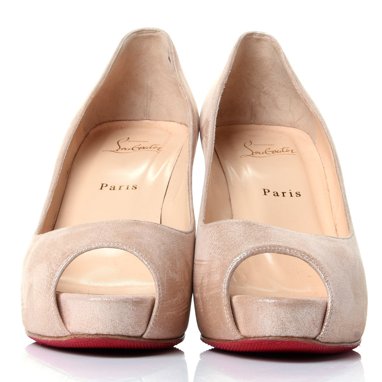 Suede Lame New Very Prive 100 Pumps 40 Poudre