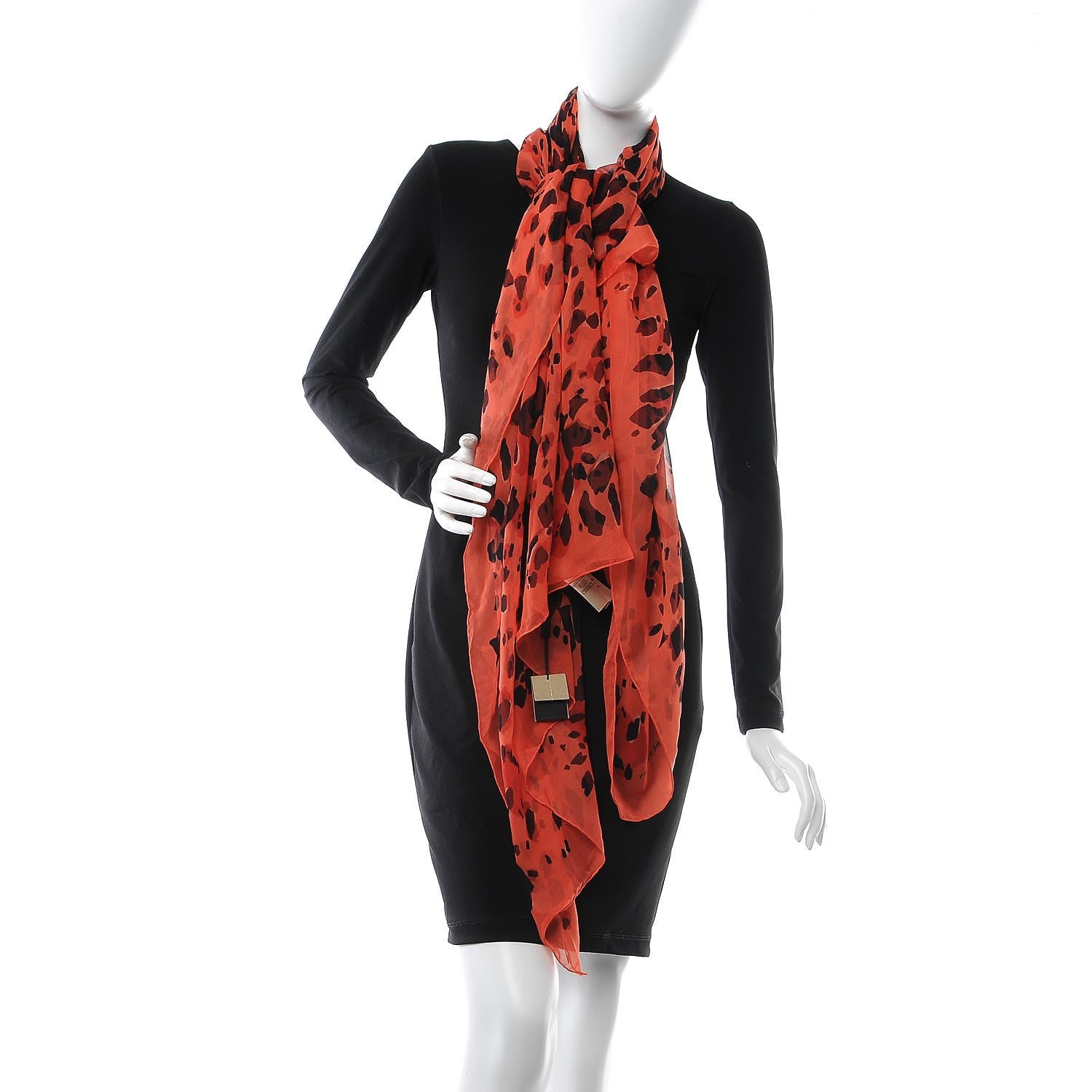 Burberry Silk Animal Print Scarf Bright Peony 2 of 6