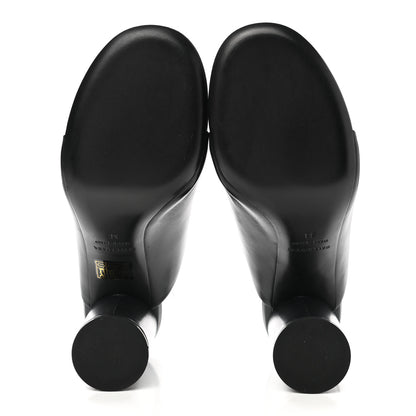 Balenciaga Shiny Sheepskin Oval 90mm Mule Pump 38 Black White 5 of 8