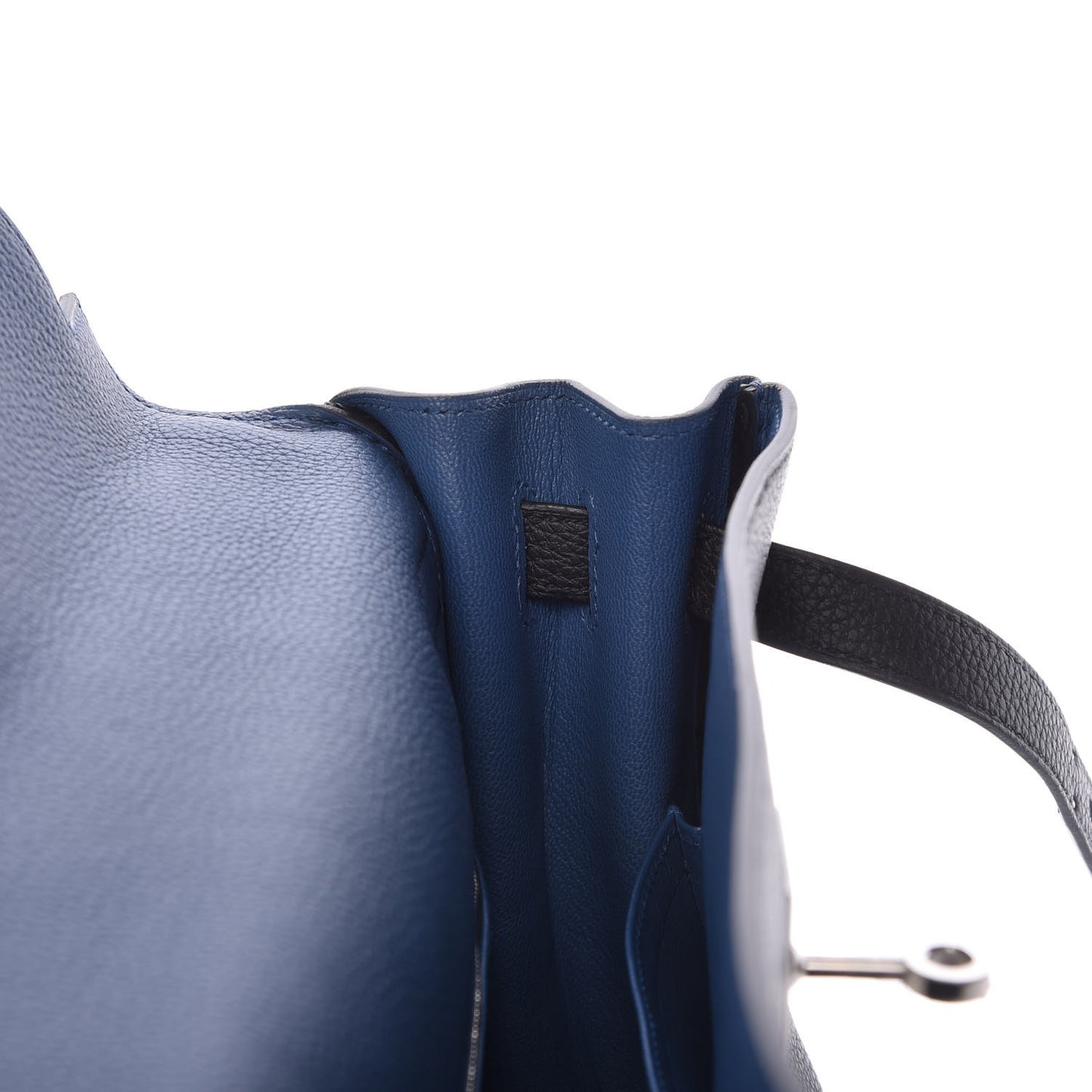 Togo Verso Kelly Retourne 35 Black Bleu Agate
