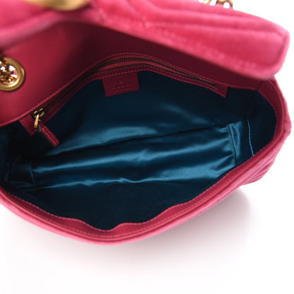 Gucci Velvet Matelasse Small GG Marmont Shoulder Bag Light Raspberry Rose 3 of 8