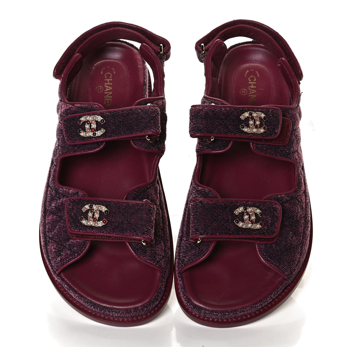 Velvet Velcro Dad Sandals 37.5 Pink