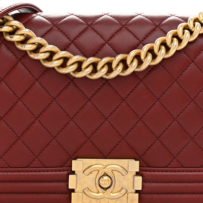 Chanel Lambskin Quilted Medium Boy Flap Dark Red 8 of 10