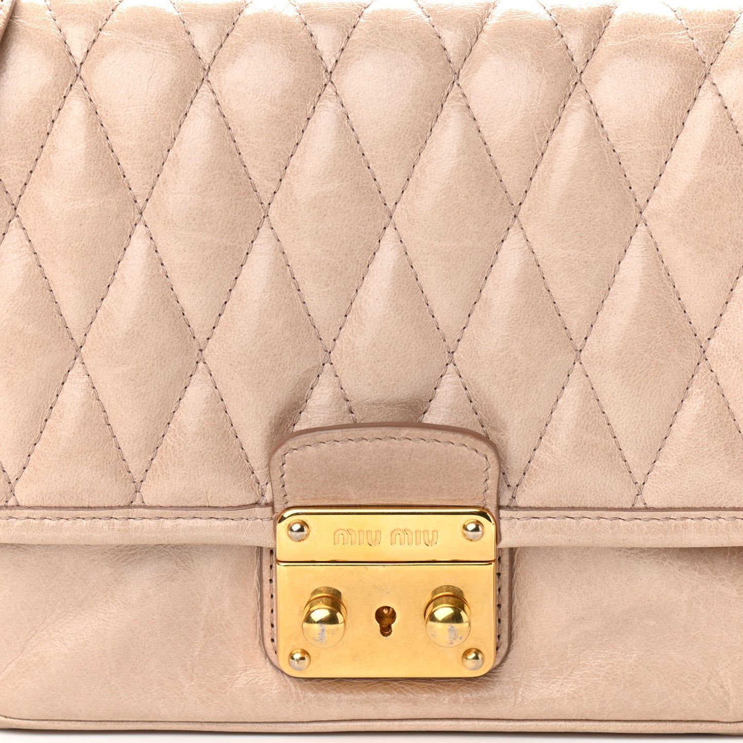 Vitello Lux Quilted Crossbody Cipria