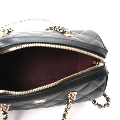 Chanel Caviar Quilted Barrel Clutch With Chain Black 5 of 10