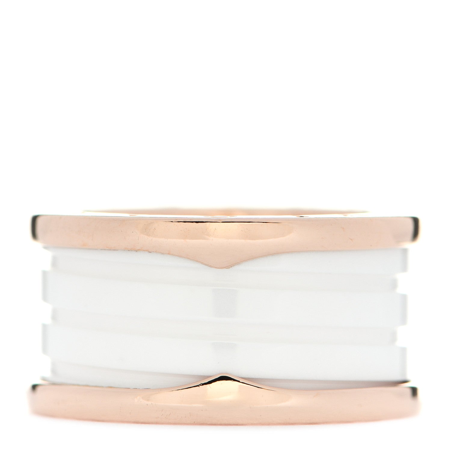Bulgari 18K Rose Gold White Ceramic B.Zero1 Four-Band Ring 57 8 3 of 6