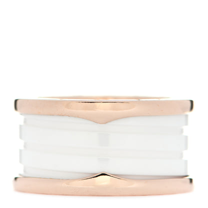 Bulgari 18K Rose Gold White Ceramic B.Zero1 Four-Band Ring 57 8 3 of 6