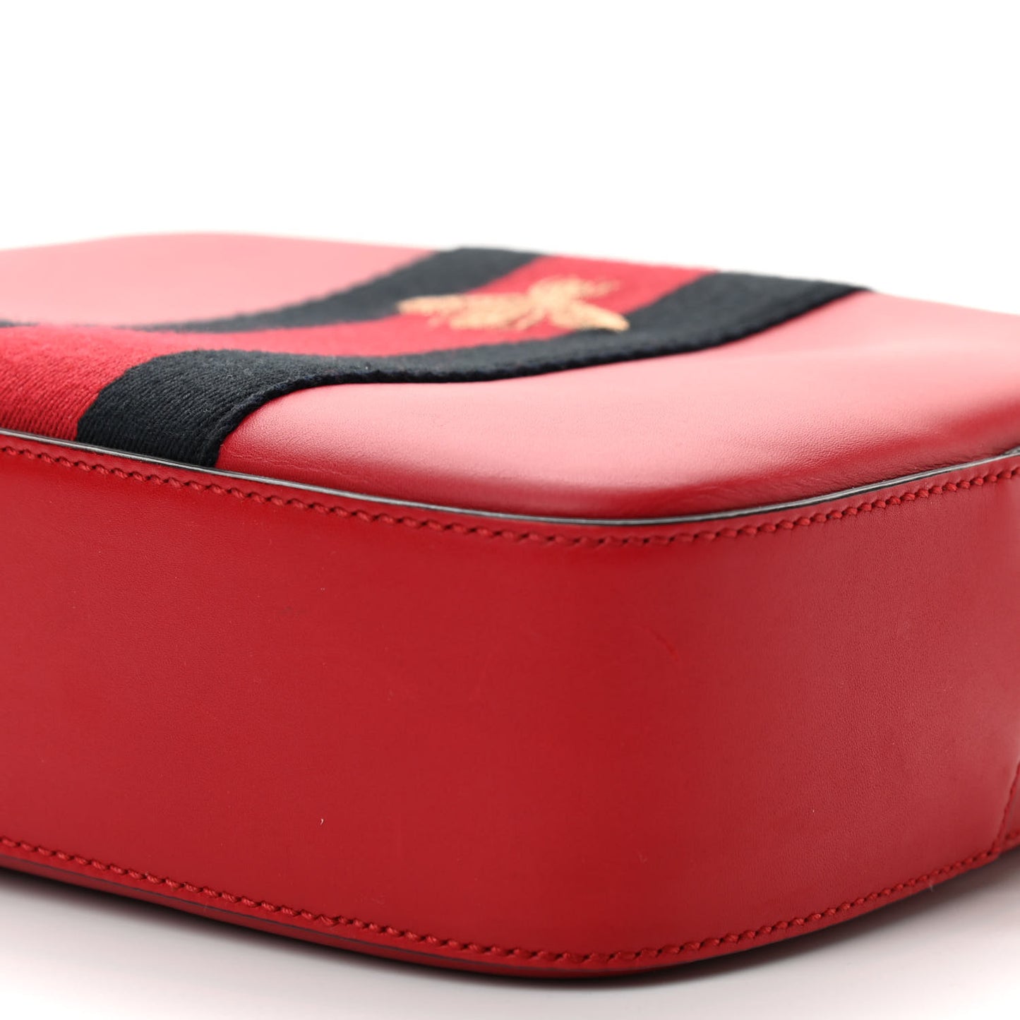 Calfskin Web Small Webby Bee Shoulder Bag Red