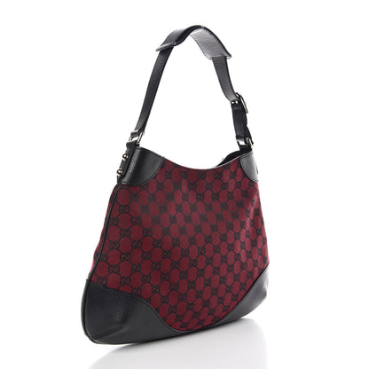 Gucci Denim Monogram Hobo Red 3 of 9