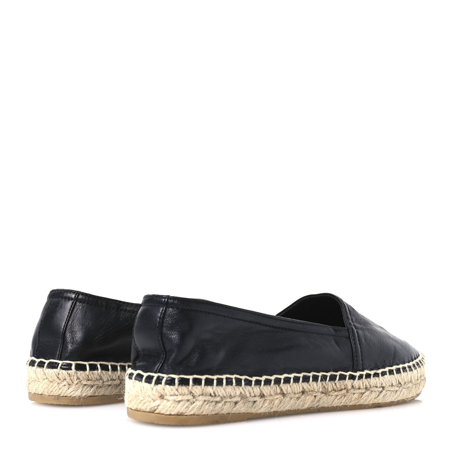 Lambskin Monogram Espadrilles 36.5 Black