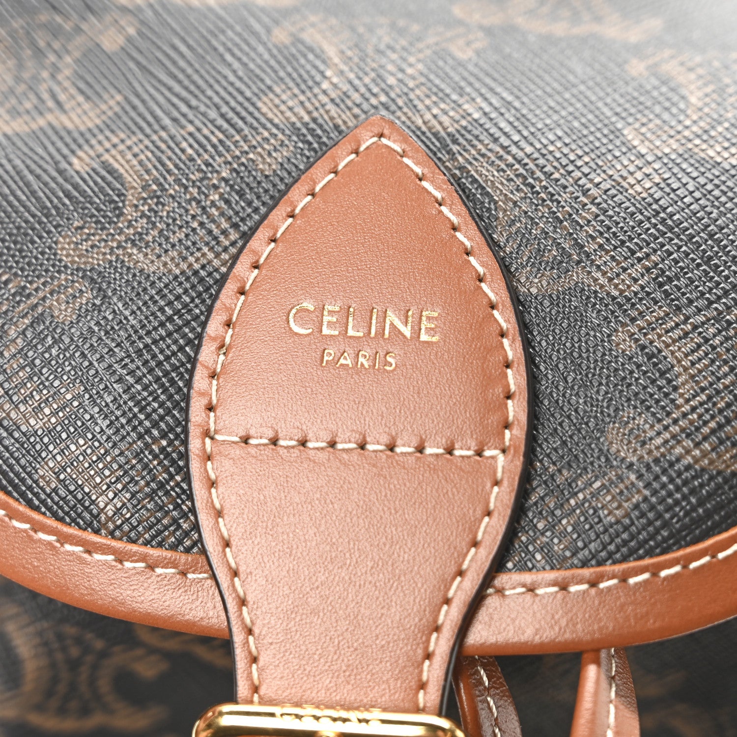 Celine Triomphe Canvas Calfskin Mini Folco Backpack Tan 6 of 10