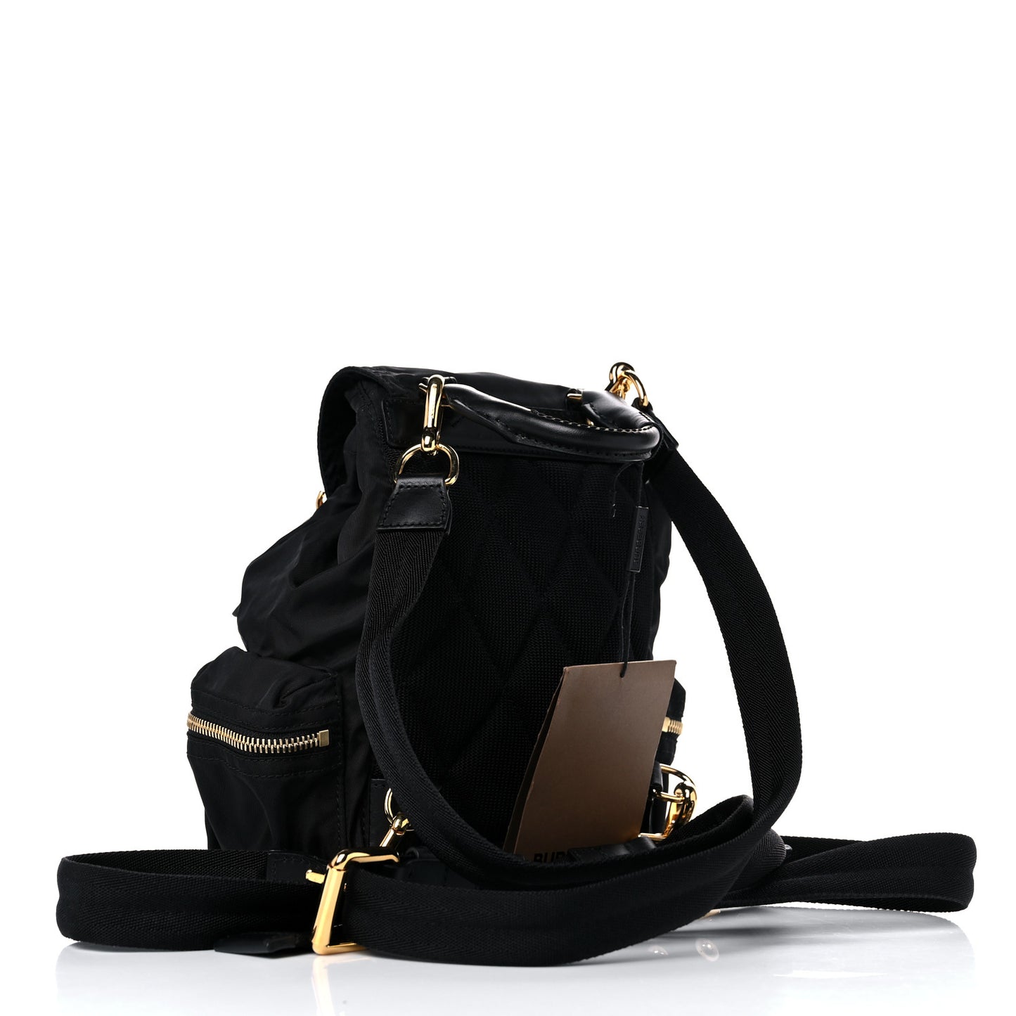 Nylon Small Crossbody Rucksack Backpack Black