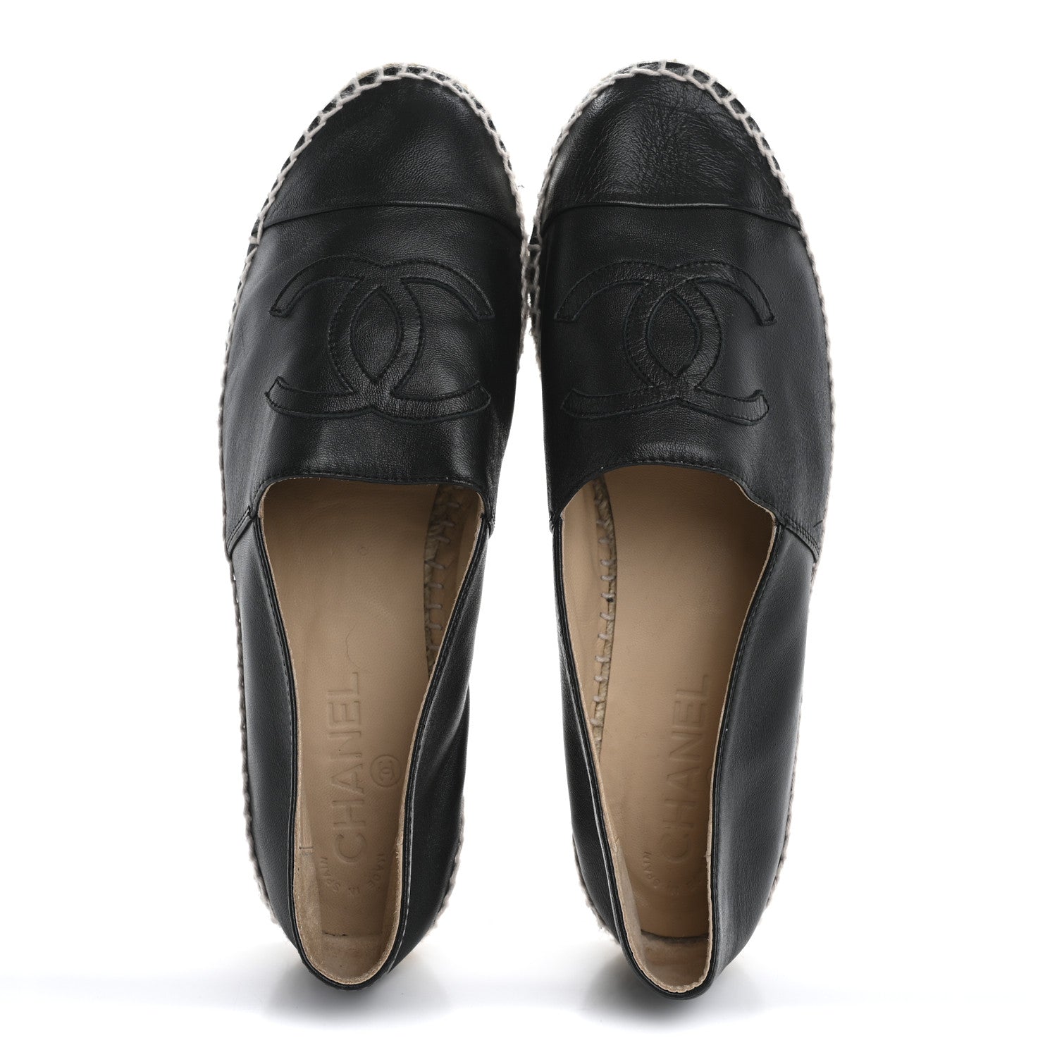 Chanel Lambskin CC Espadrilles 40 Black 2 of 10