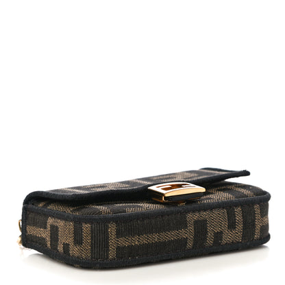Fendi Fabric Jacquard FF 1974 Nano Baguette Charm Tobacco Moro Black 4 of 11