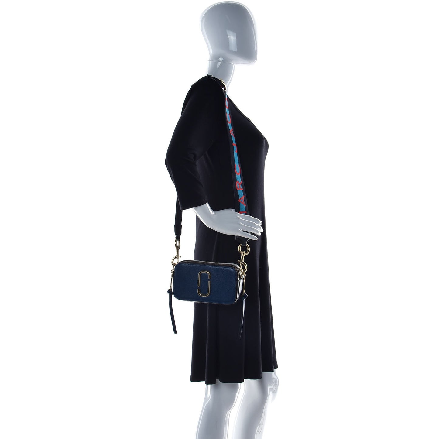 Saffiano Small Snapshot Camera Bag Blue
