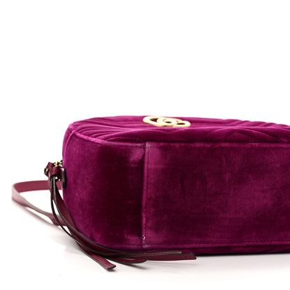 Gucci Velvet Matelasse GG Marmont Dome Backpack Fuchsia Violet Cyclamen 14 of 18