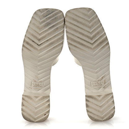 Gucci Rubber Gucci Logo Womens Platform 20/60mm Slide Sandals 38 Mystic White 7 of 14