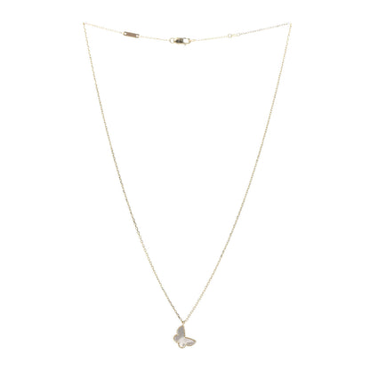 Van Cleef & Arpels 18K Yellow Gold Mother of Pearl Sweet Alhambra Butterfly Pendant Necklace 3 of 6