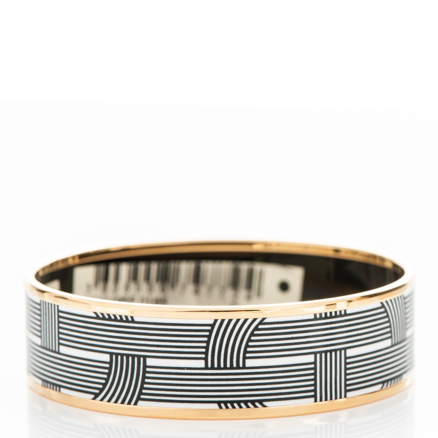 Enamel Printed Circuit 24 Faubourg Wide Bracelet 65 Blanc Noir