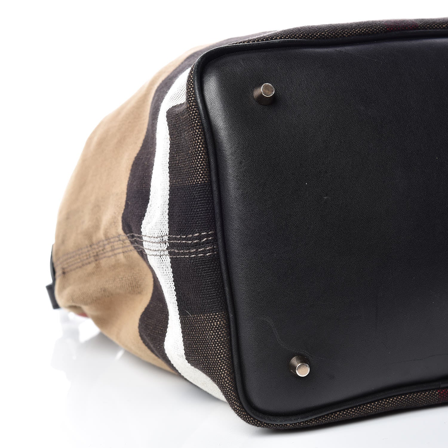 Burberry Canvas Mega Check Medium Ashby Hobo Black 5 of 10