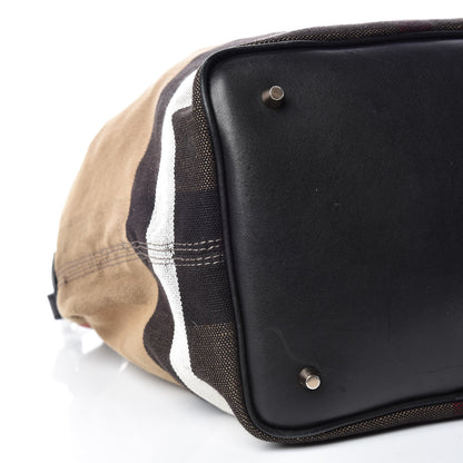Burberry Canvas Mega Check Medium Ashby Hobo Black 5 of 10