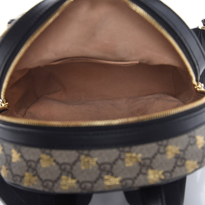 Gucci GG Supreme Monogram Bees Print Small Day Backpack Beige Oro Black 5 of 8