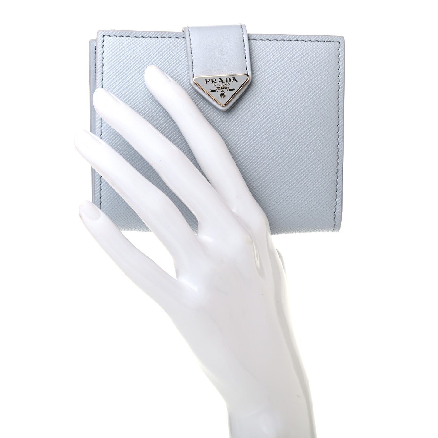 Saffiano Tab Small Triangle Wallet Fiordaliso